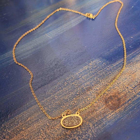 Gray And Gold Druzy Necklace - 16 inches - Picture 4 of 4